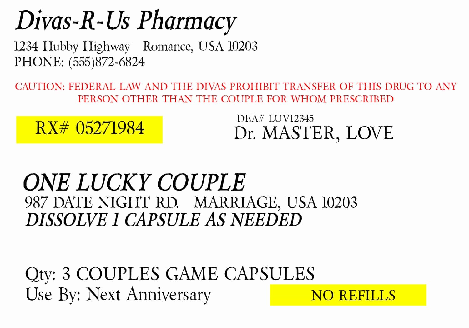 Printable Fake Prescription Labels