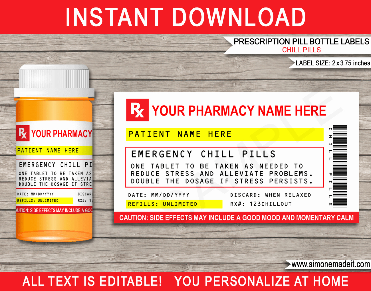 Printable Fake Prescription Labels