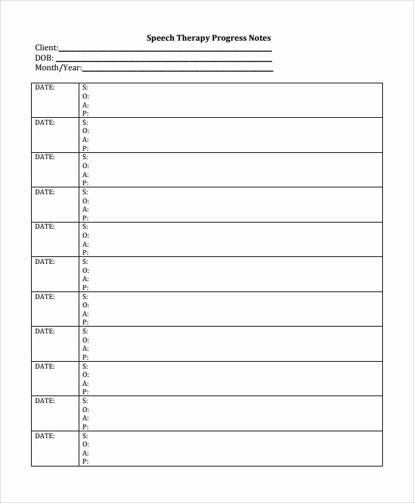 therapy note template