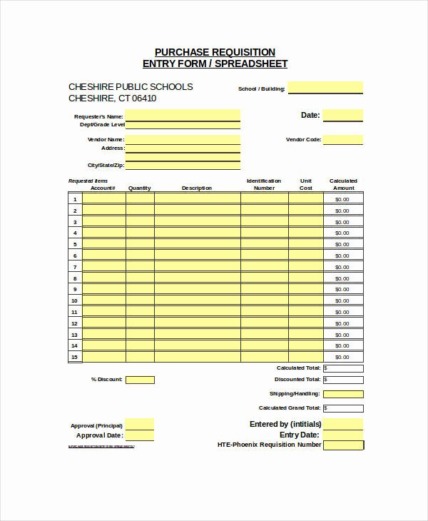 Purchase Request form Template Fresh 22 Requisition forms In Excel