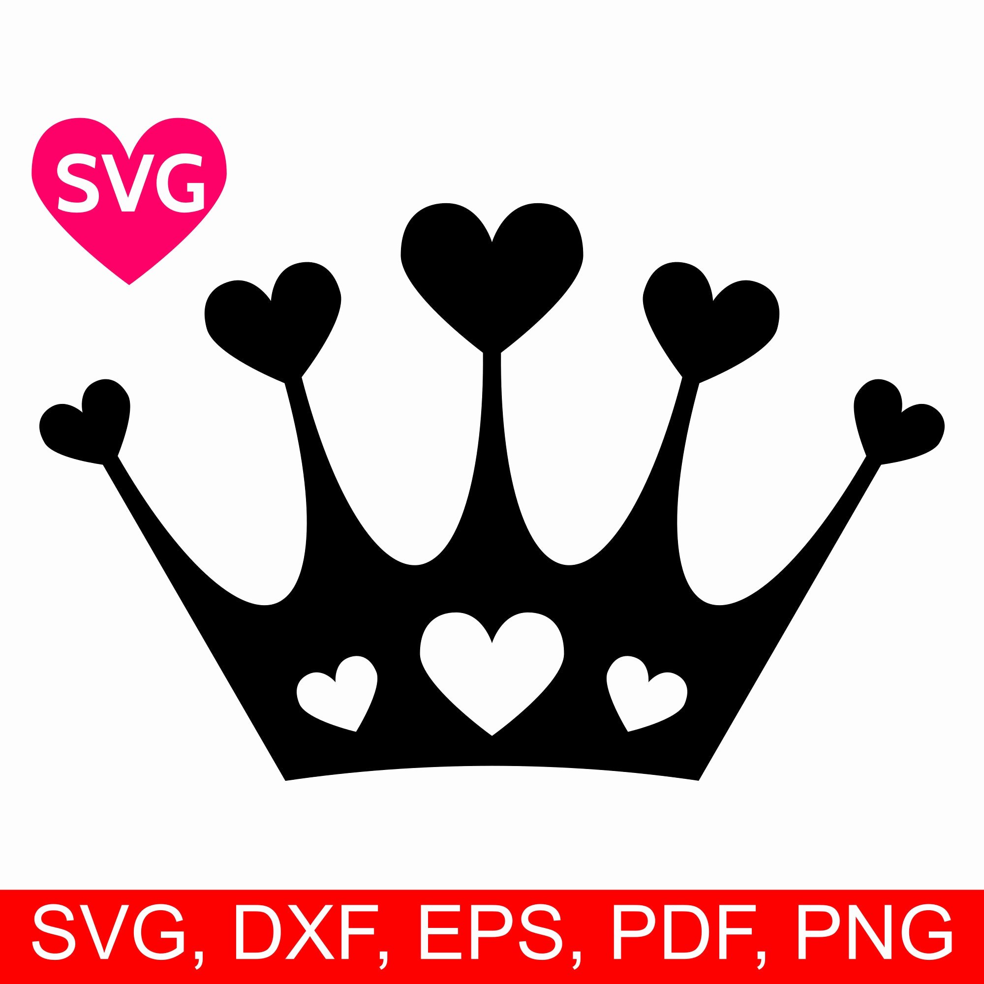 hearts crown svg love tiara svg files