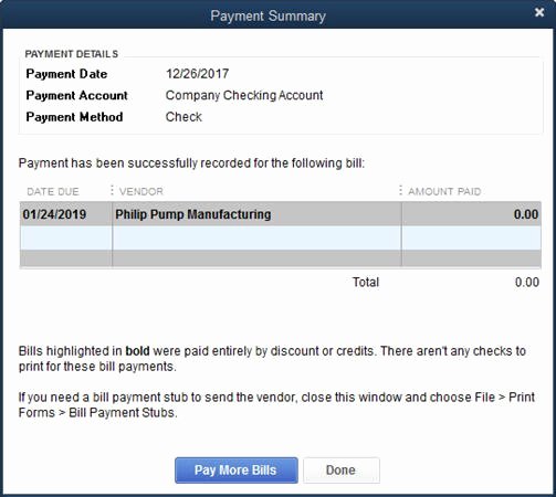 quickbooks 2014 credits on bill payment stubs wonderful