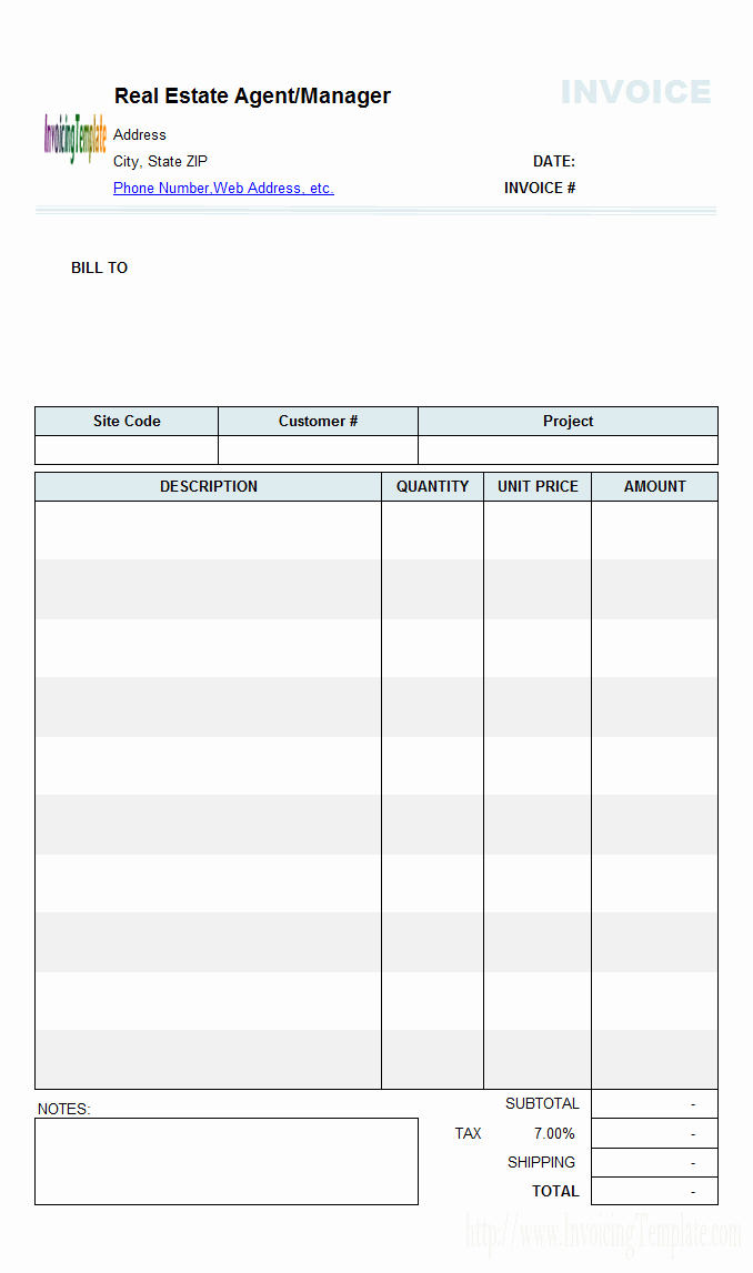 simple real estate commission invoice template
