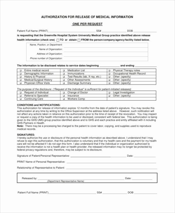 medical release forms