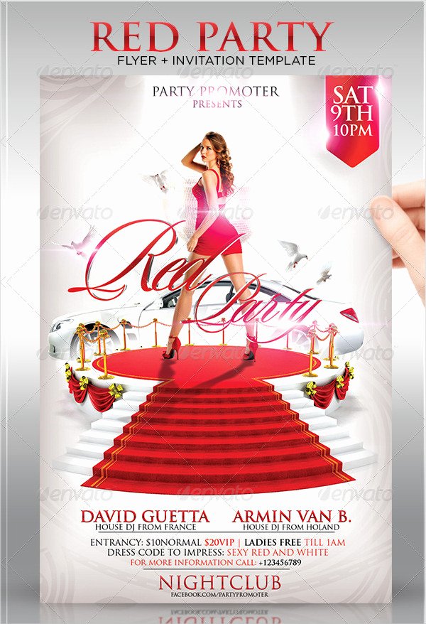 red carpet party flyer