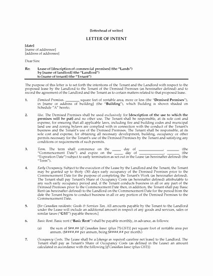 Rent Letter Of Intent Best Of Letter Of Intent to Lease Mercial Space