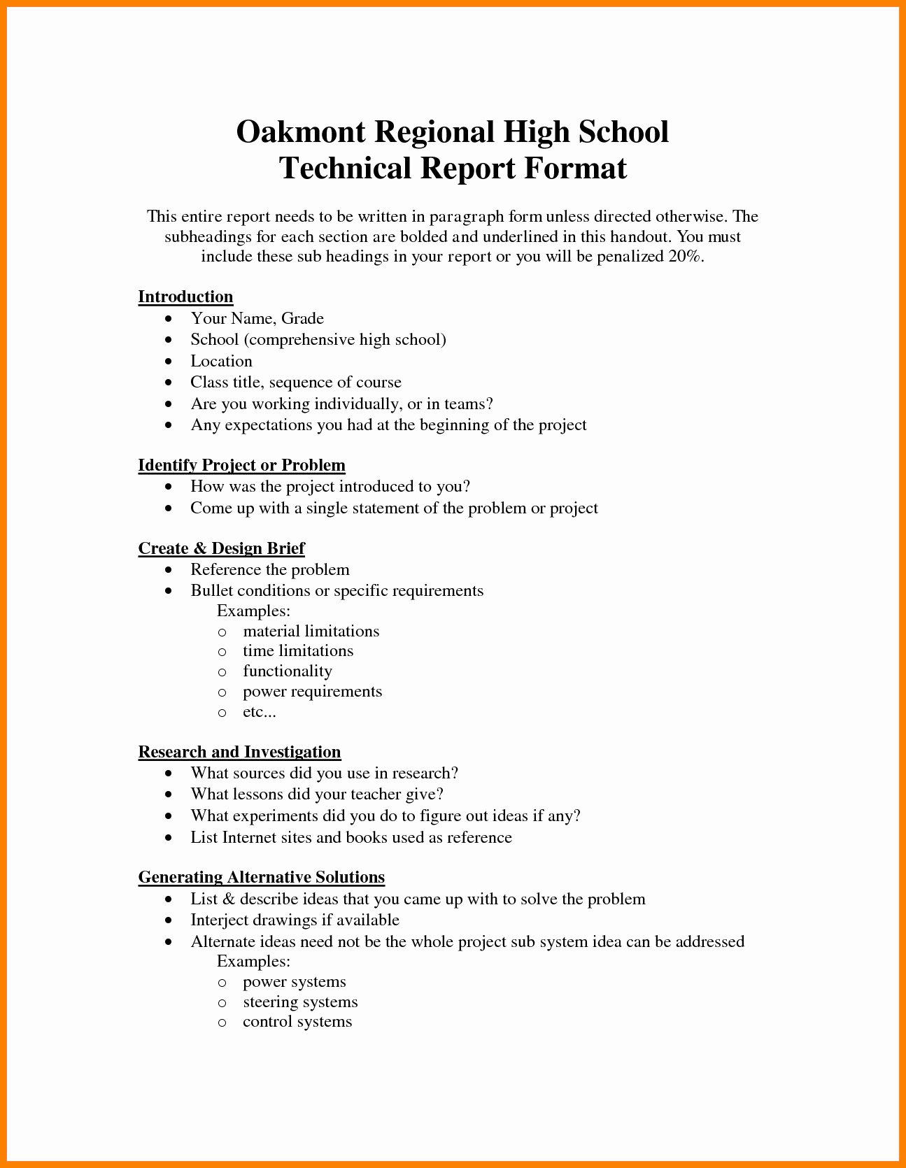 technical report writing samples pdf