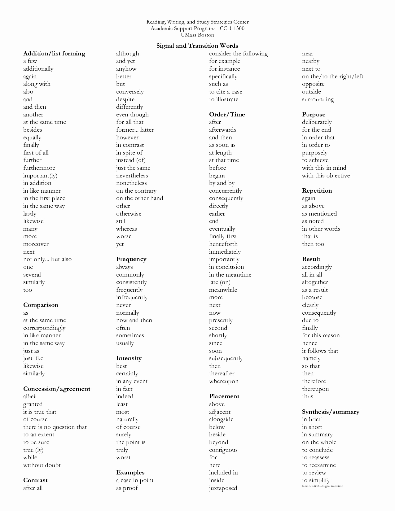 research paper transitional words