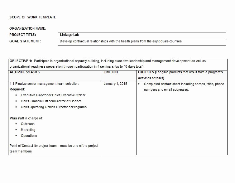 scope of work templates