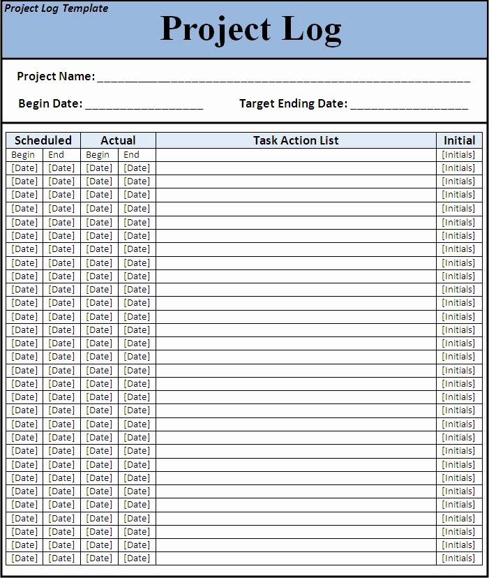 project log template