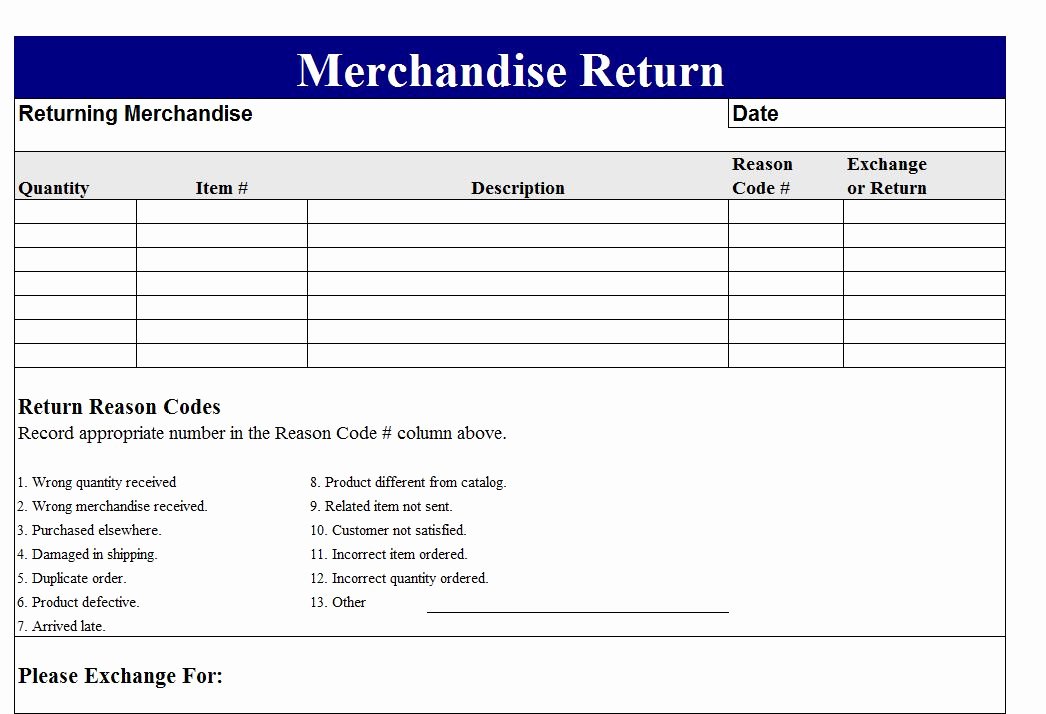 rma form template