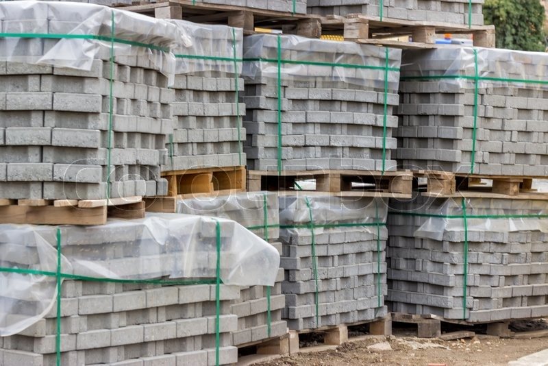 Roomstore Credit Card Log In Beautiful Stacks Of Concrete Pavers On Wooden Pallets On Road