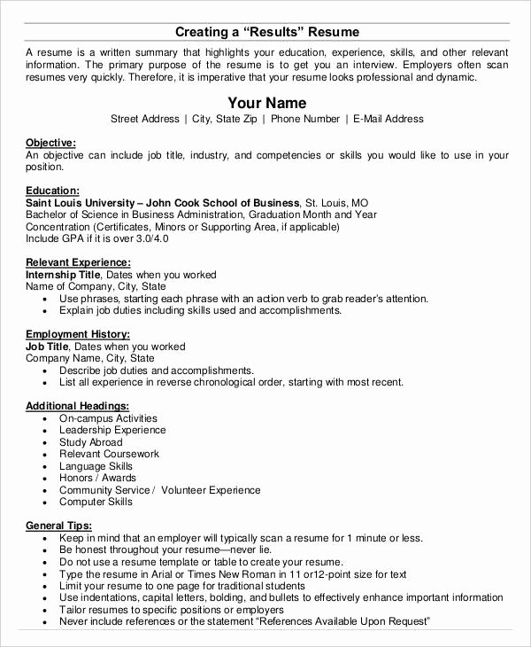 basic business resume