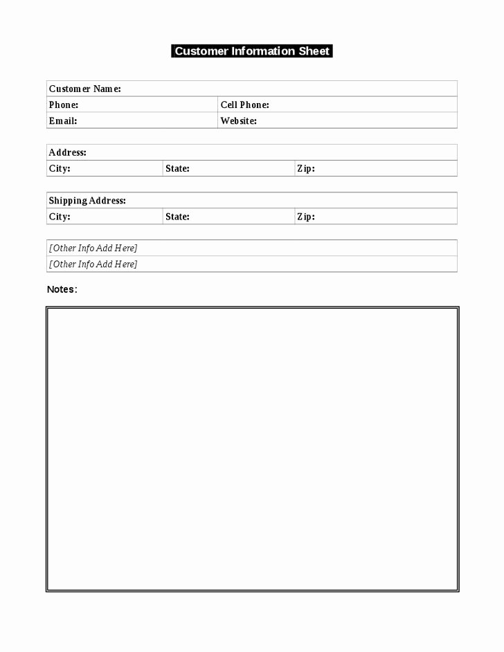 sales customer profile template fresh use this simple customer information template to keep a of sales customer profile template