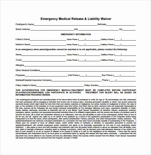 sample liability release form