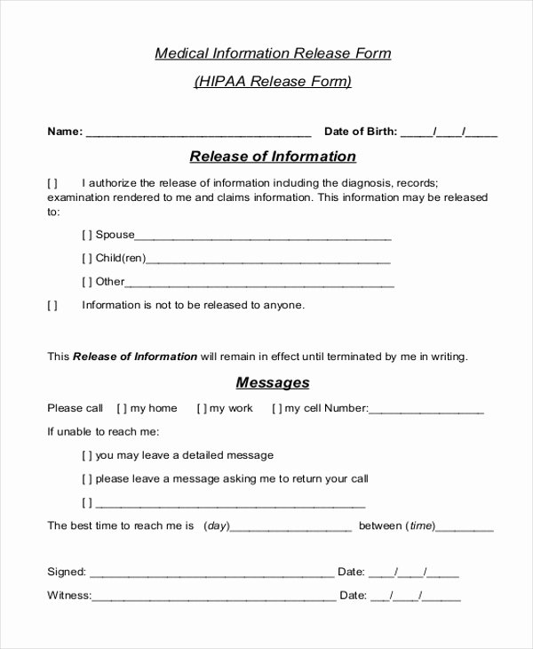 Sample Medical Release forms New Sample Medical Release form 11 Free Documents In Word Pdf