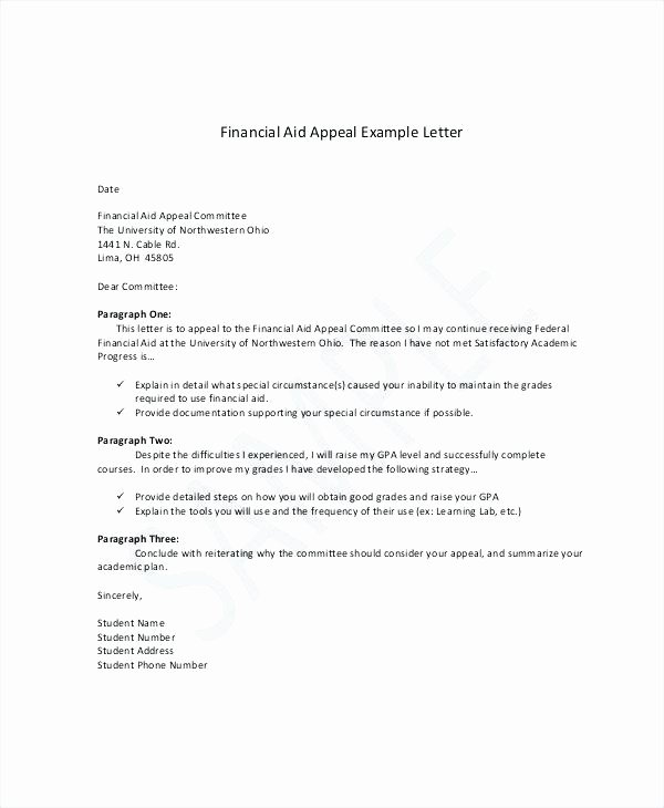 sample sap appeal letter for financial aid