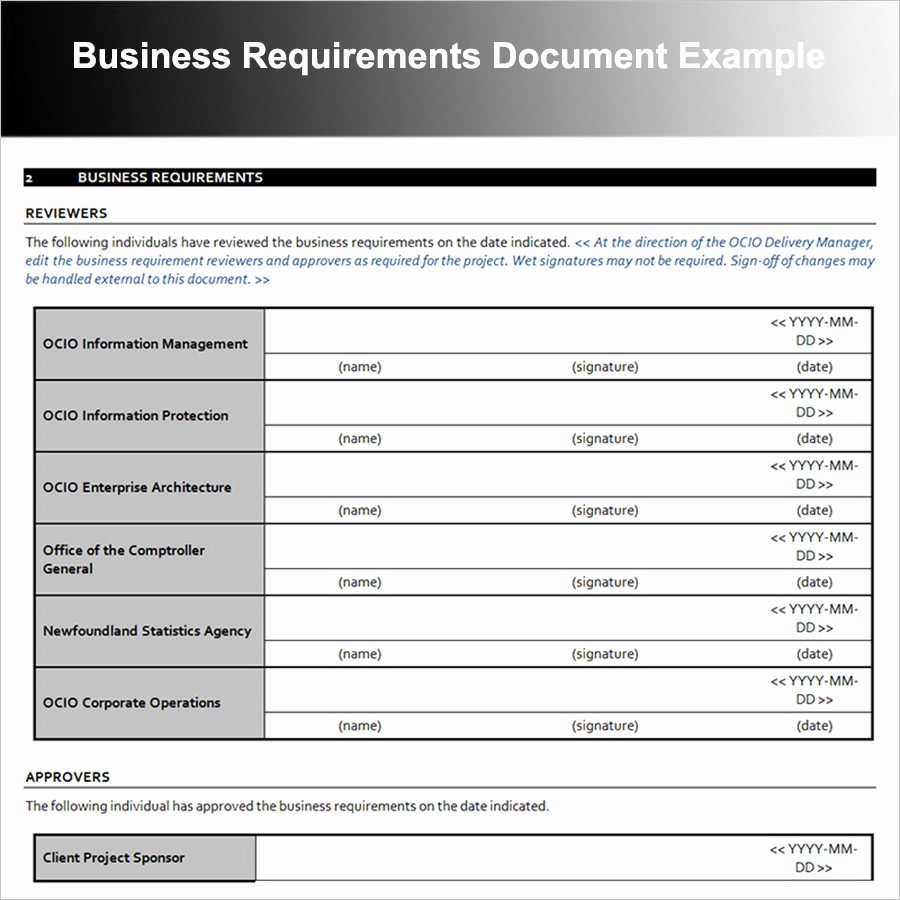 business requirements document