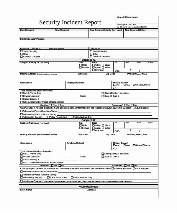 incident report template