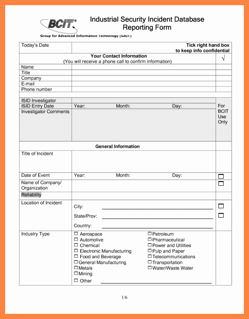 9 security officer incident report template