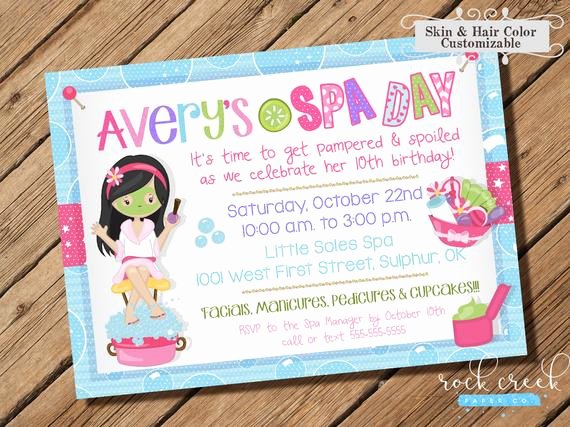 Spa Day Invitation Best Of Spa Day Invitation Spa Birthday Party Girls Spa Party