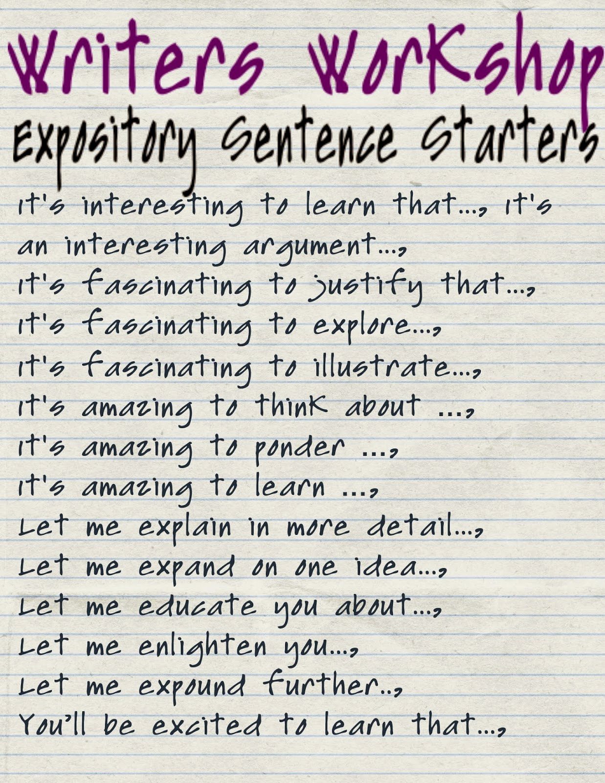 essay word starters