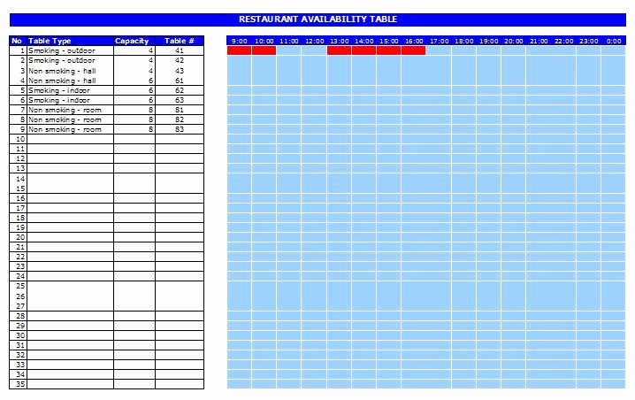 restaurant reservation template