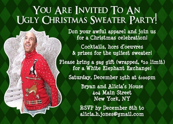 Tacky Christmas Sweater Party Invitation Wording Fresh Items Similar to Ugly Sweater Invitation Christmas Party