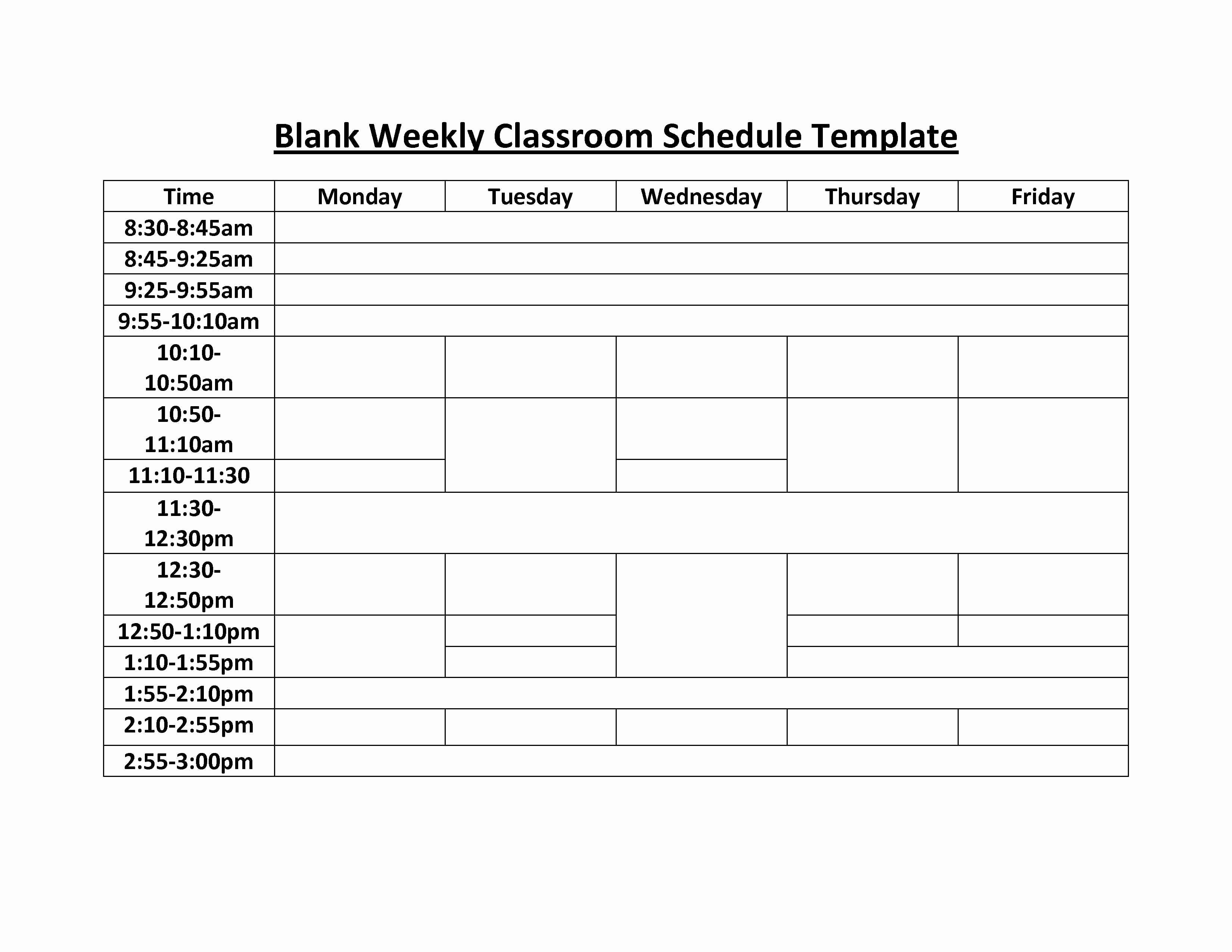Teacher Daily Schedule Template Free Awesome 3300 X