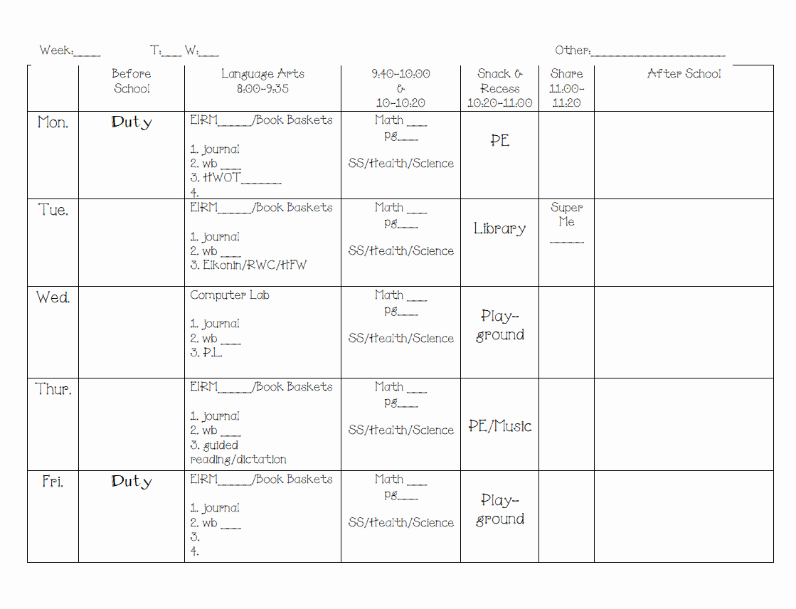 teacher daily schedule template free inspirational miss kindergarten my daily schedule school of teacher daily schedule template free