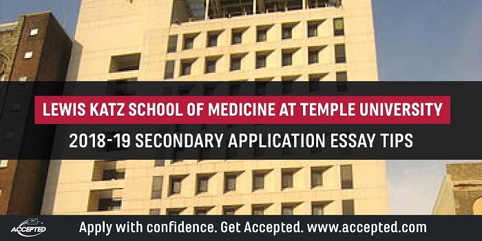 secondary application tips temple university medical school