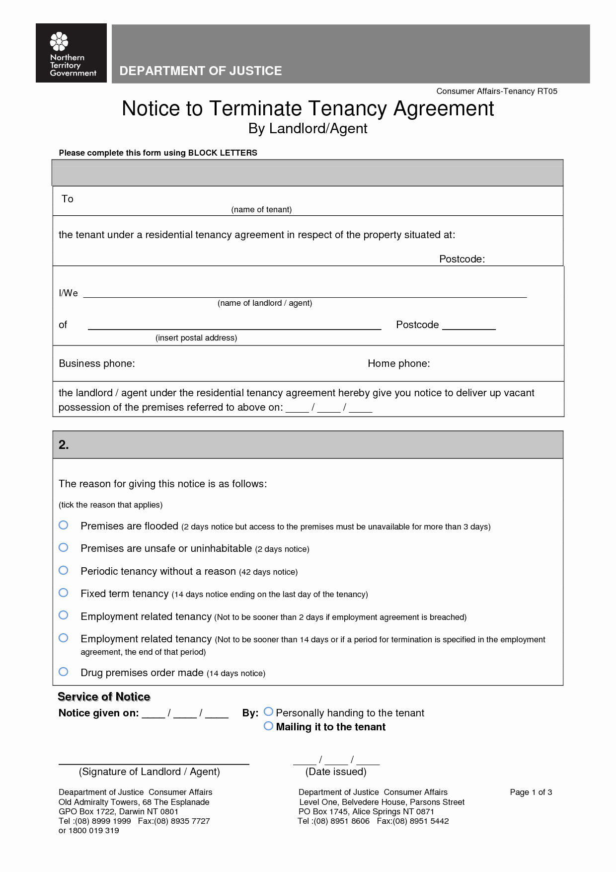 post life tenancy agreement template