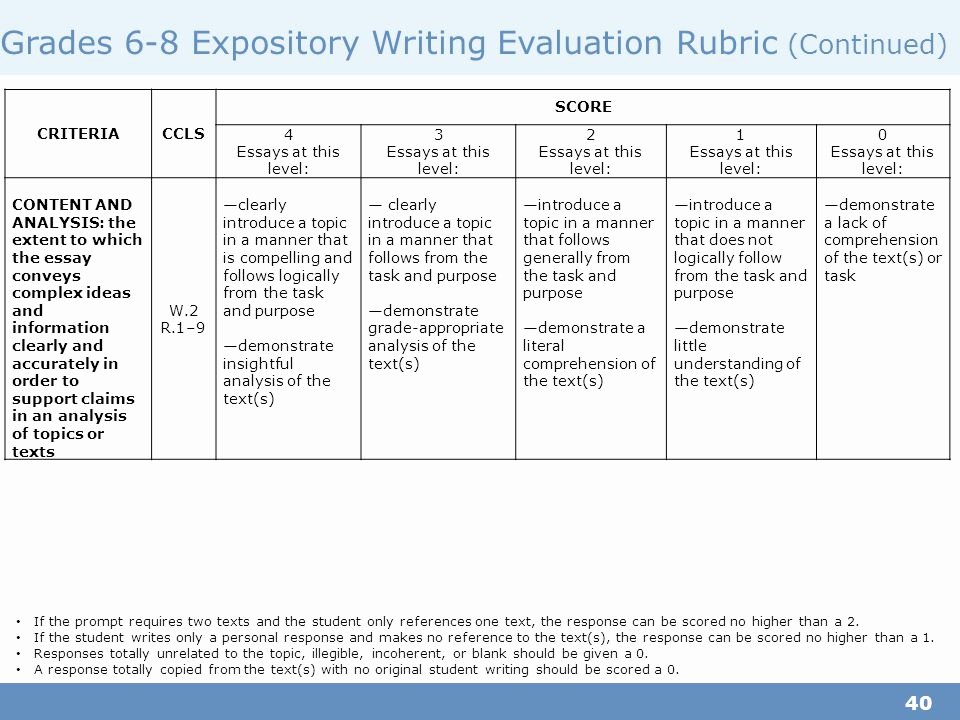 grade 6 essay rubric