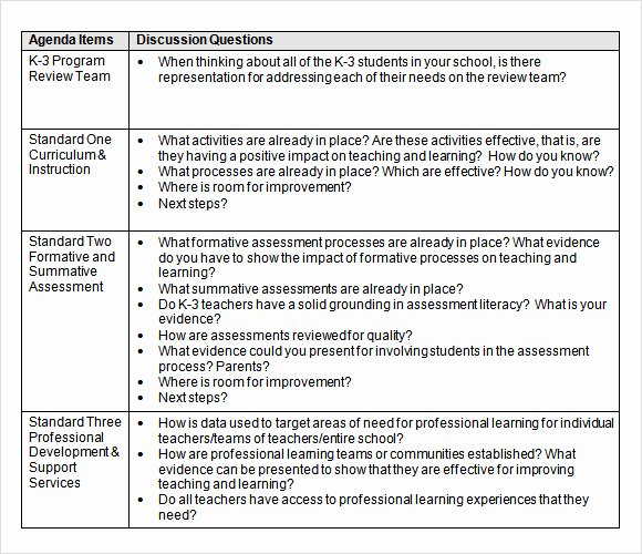 sample training agenda