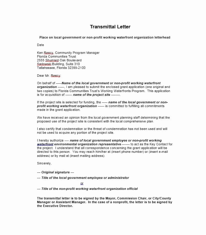 transmittal cover letter