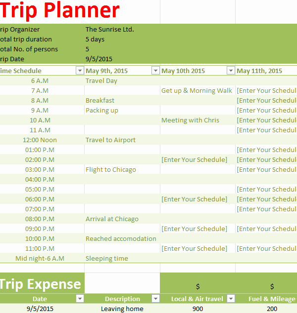 holiday trip planner
