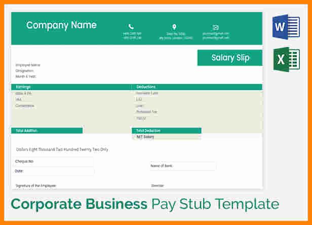 5 truck driver pay stub template