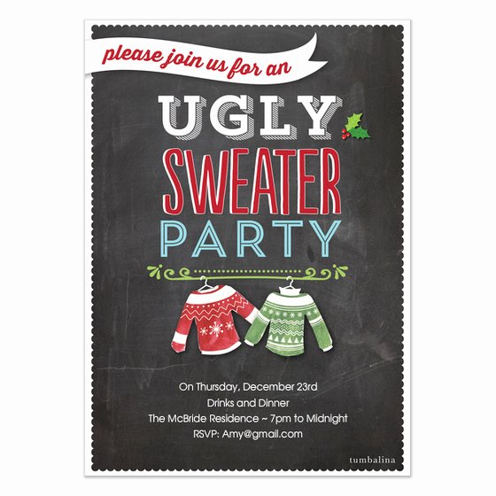 holiday invite ugly sweater party