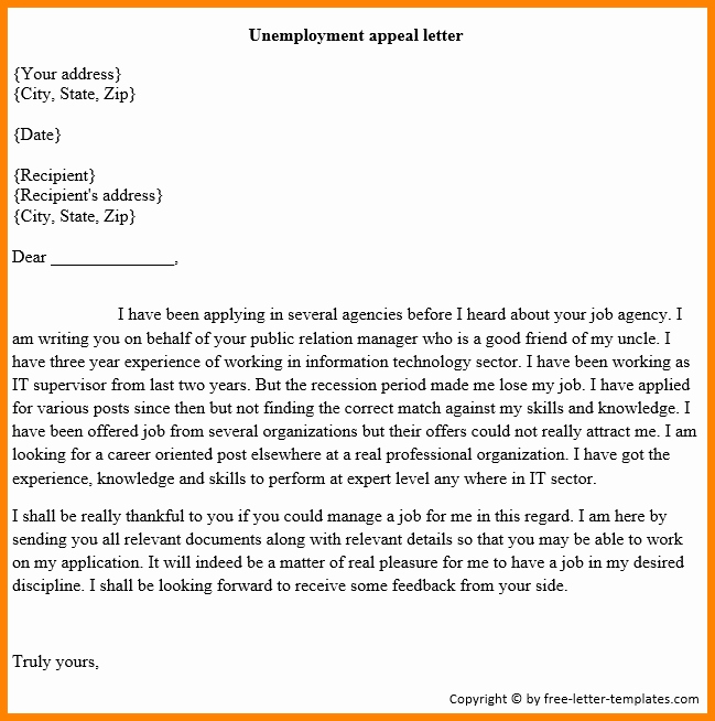 Unemployment Appeal Letter Fresh 12 Sample Unemployment Appeal Letter