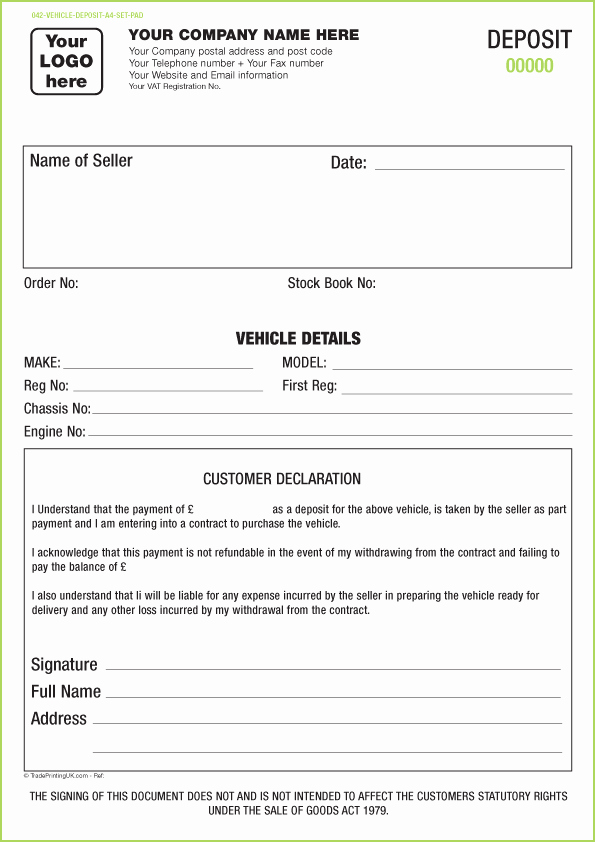 vehicle forms ncr templates pads