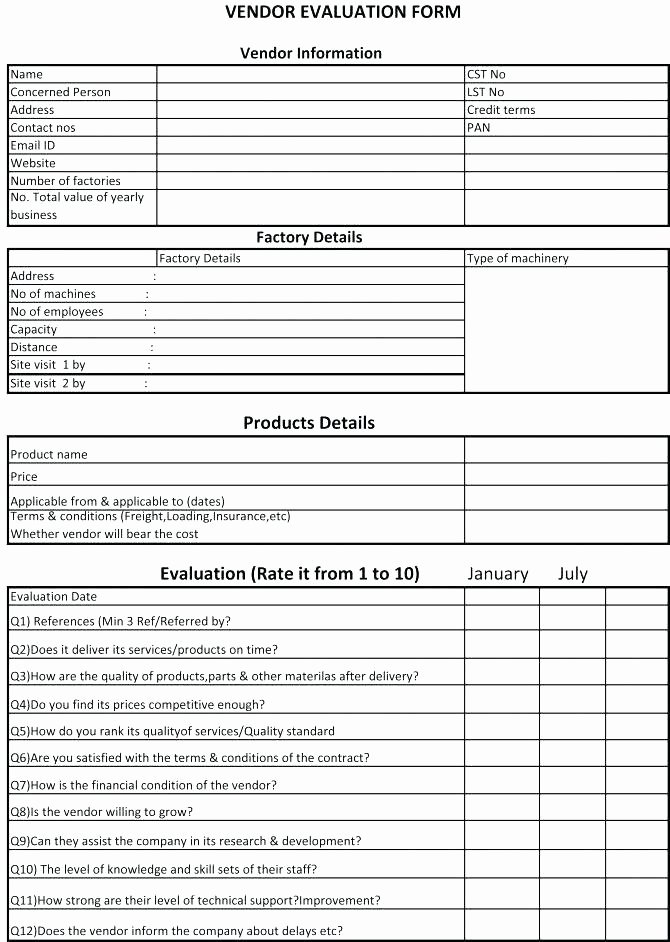 vendor selection scorecard template