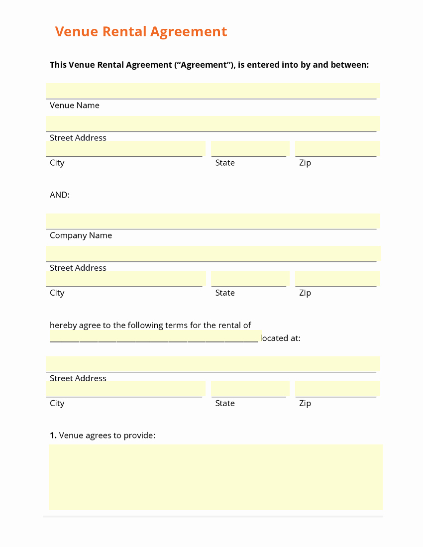 venue rental agreement