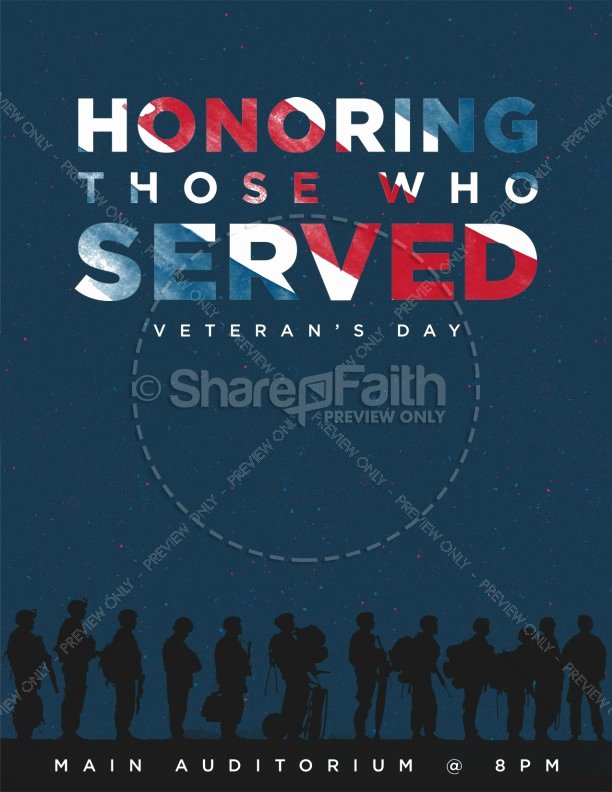 Veterans Day Flyer Templates Free Awesome Veterans Day Honoring Those who Served Church Flyer