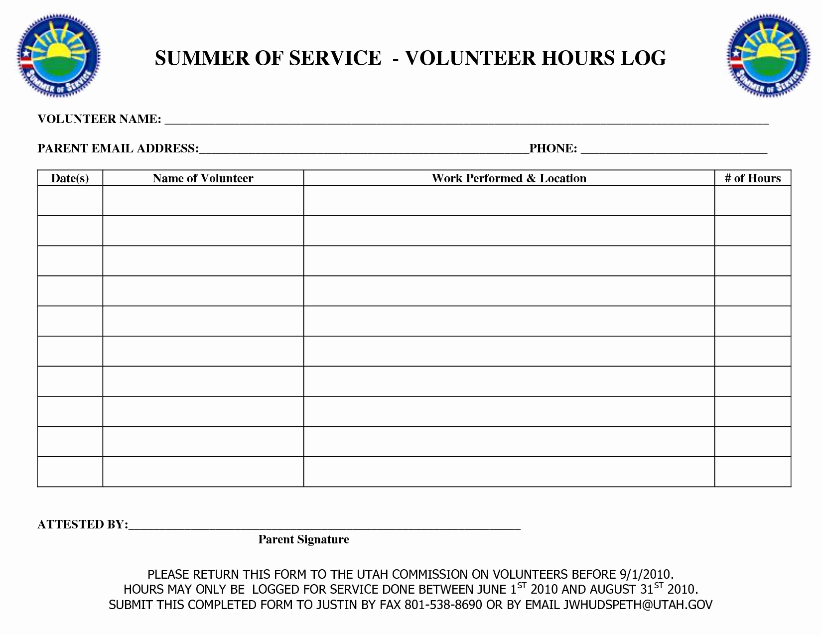 post printable hours log