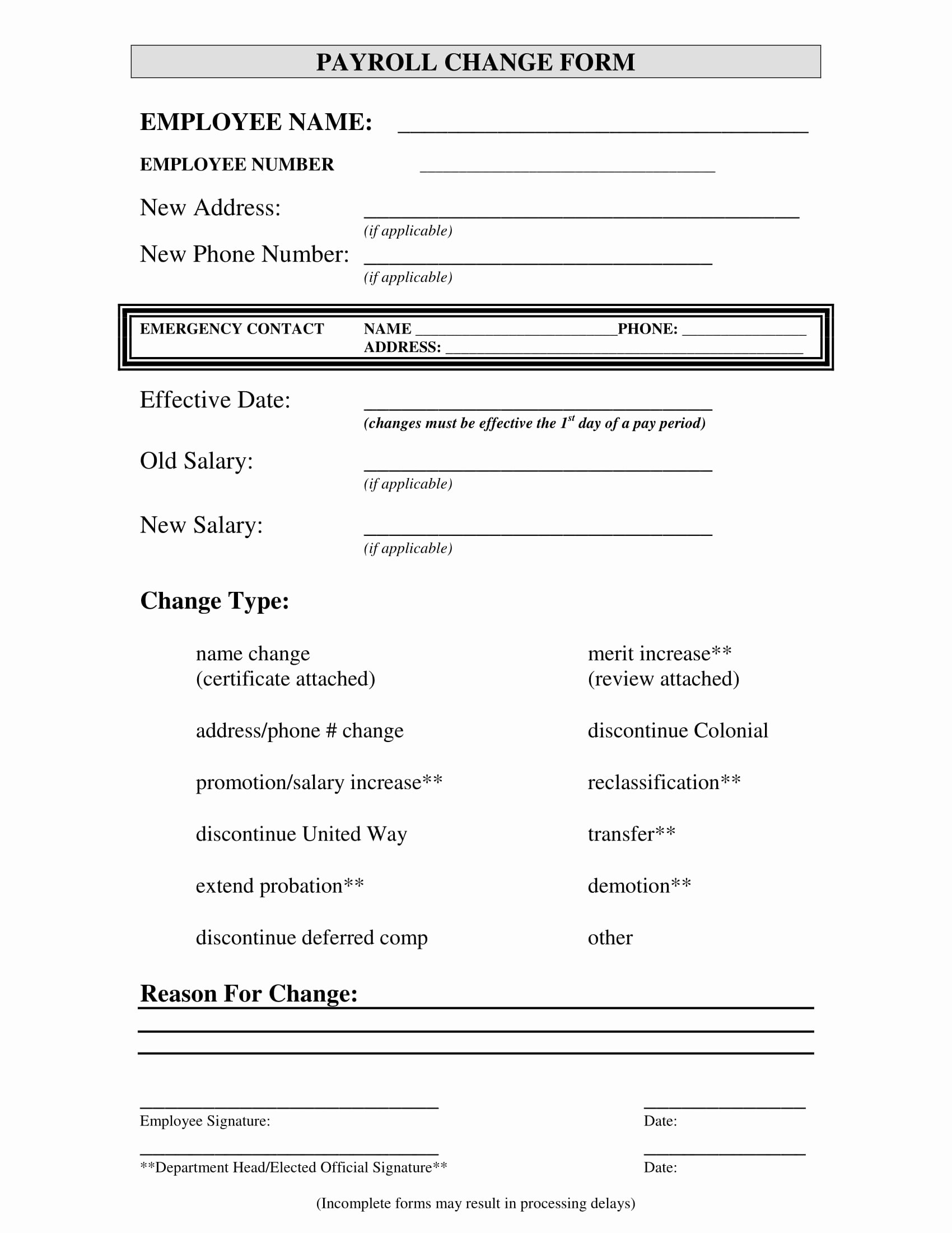 employee pay increase form