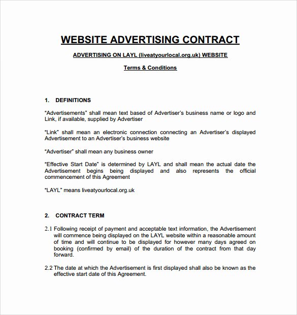 advertising contract template