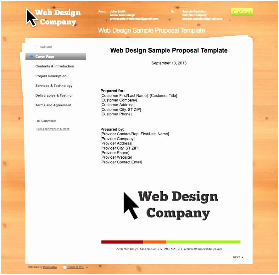 web design proposal template word