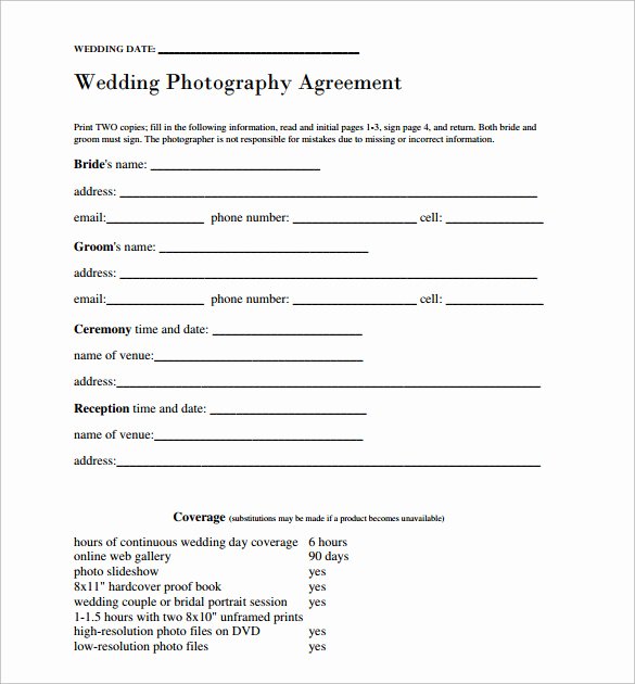 wedding contract template