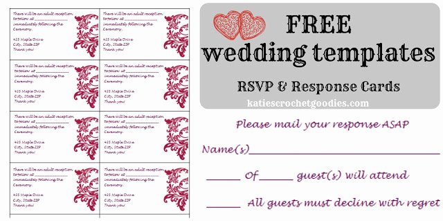 free wedding templates rsvp reception