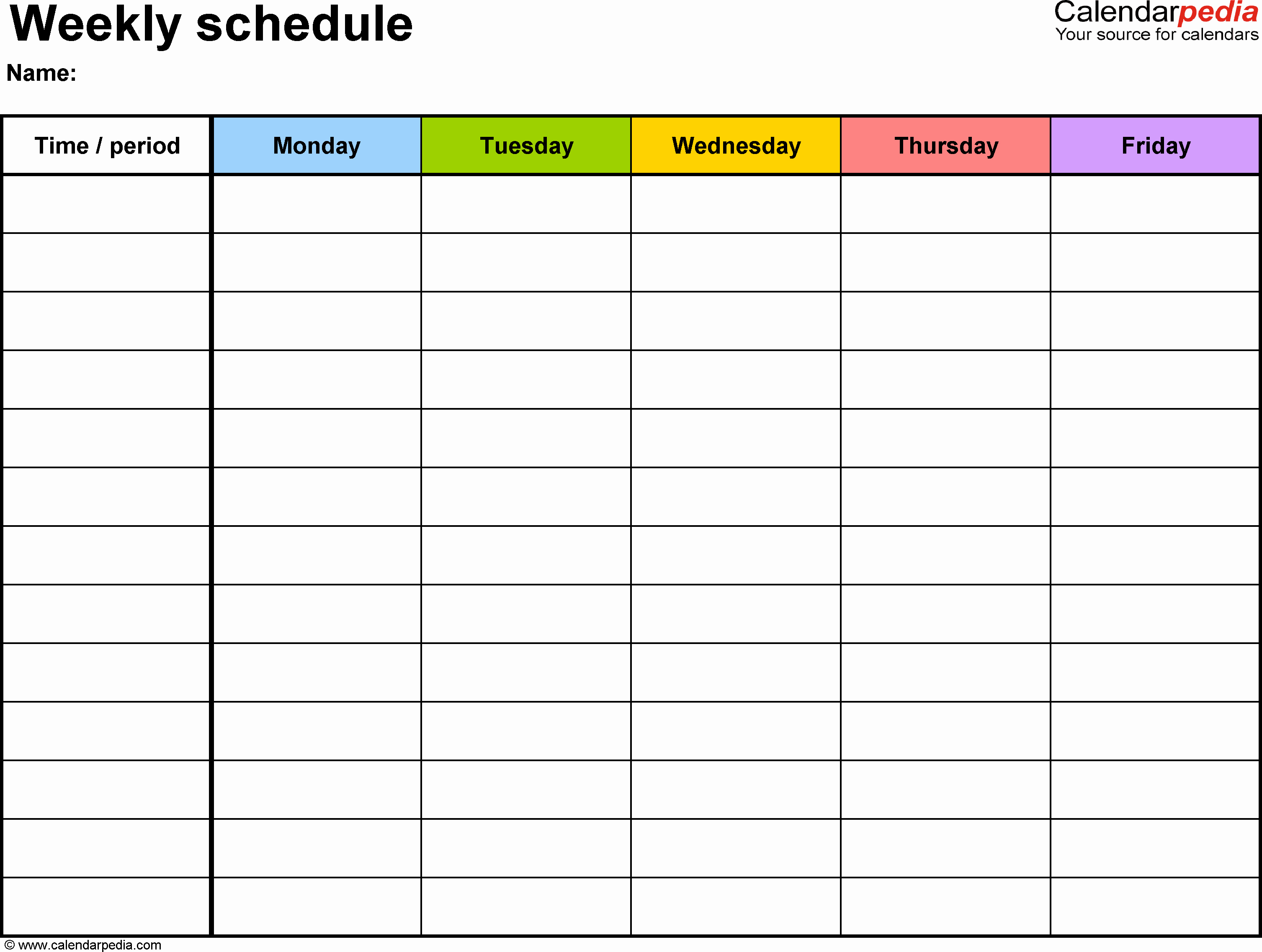 weekly schedule word templates